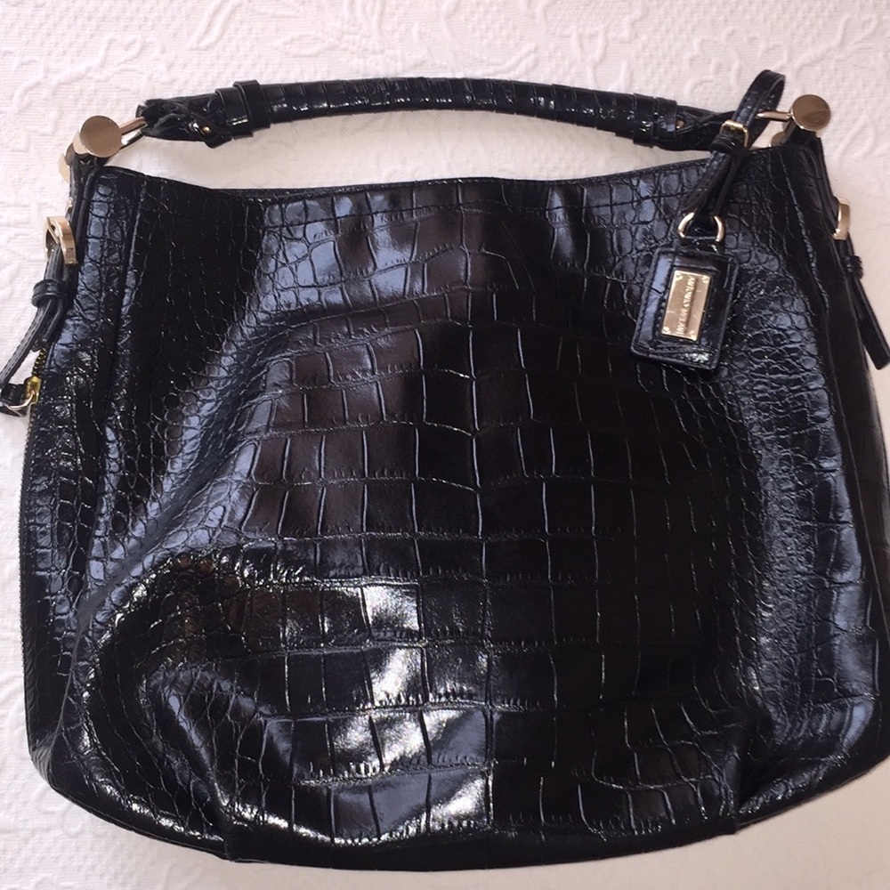 Antonio Melani black croc embossed handbag